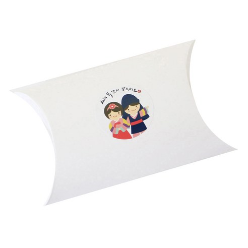 황씨네도시락 반달상자 30p + 새해복스티커 소년소녀30p, 화이트, 1세트