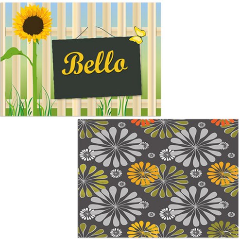 벨라 실리콘 식탁매트 2p 꽃패턴 세트, 꽃패턴, 해바라기1, 385 x 285 mm