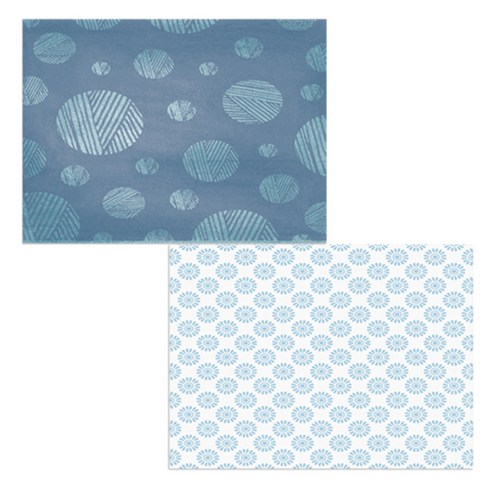 벨라 실리콘 식탁매트 블루 플라워 패턴 + 털실 패턴, 1, 385 x 285 mm