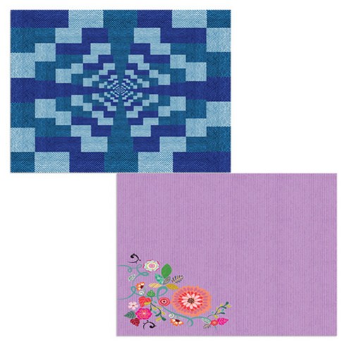 벨라 실리콘 식탁매트 2p 꽃가지1 세트, 꽃가지1, 칠교패턴9, 385 x 285 mm, 두께 1mm