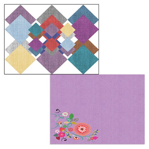 벨라 실리콘 식탁매트 2p 꽃가지1 세트, 꽃가지1, 칠교패턴3, 385 x 285 mm, 두께 1mm