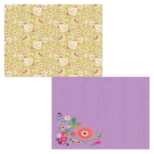벨라 실리콘 식탁매트 2p 꽃가지1 세트, 꽃가지1, 플라워패턴, 385 x 285 mm, 두께 1mm