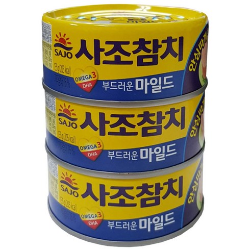 사조참치 안심따개 마일드 참치, 135g, 3개