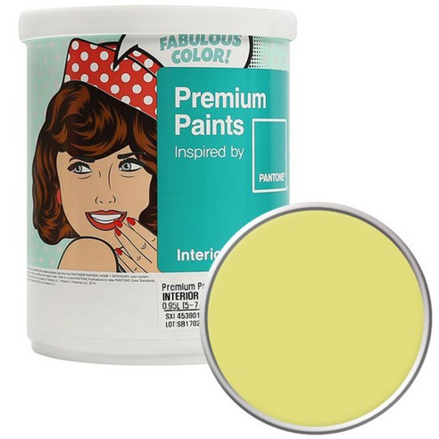 노루페인트 팬톤 내부용 실내 벽면 무광 페인트1L, 12-0738 Yellow Cream