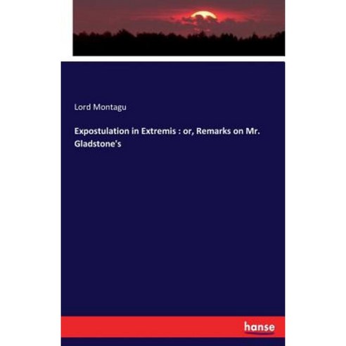 Expostulation in Extremis: Or Remarks on Mr. Gladstone''s Paperback ...