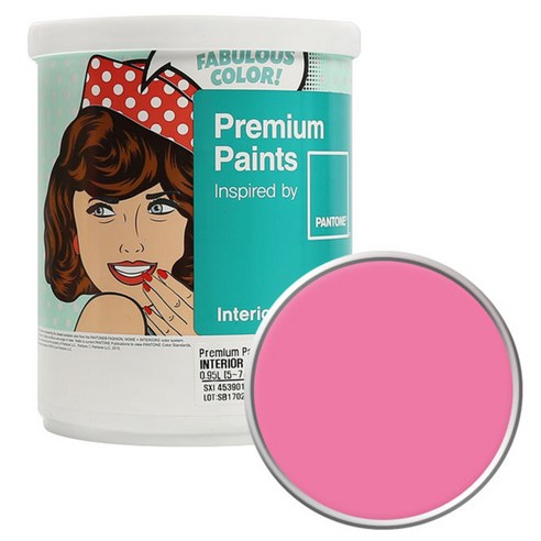 노루페인트 팬톤 내부용 실내벽면페인트 무광 1L, Pink Flambe 18-2133