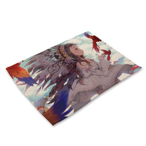비케이 해골 디자인 식탁매트, 5, 가로 42cm x 세로 32cm
