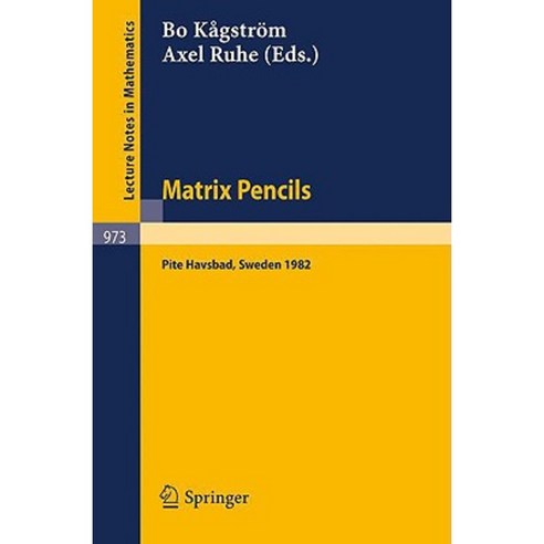 Matrix Pencils: Proceedings of a Conference Held at Pite Havsbad Sweden March 22-24 1982 Paperback, Springer