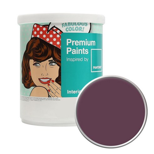 노루페인트 팬톤 내부용 실내벽면 무광페인트 1L, 19-2514 Italian Plum