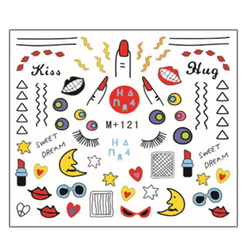 뷰티팝 워터데칼 네일 스티커 W, 12, 1개