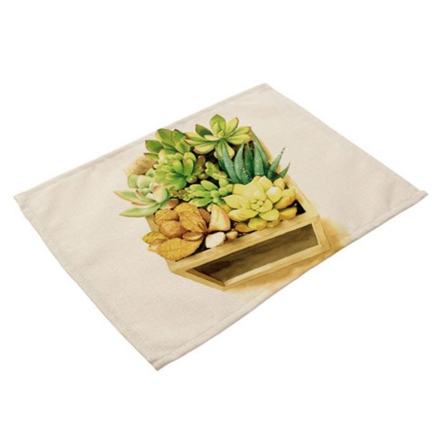아울리빙 선인장꽃 식탁매트, A, 42 x 32 cm