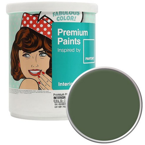 노루페인트 팬톤 내부용 실내벽면 무광 페인트 1L, 18-0317 Bronze Green