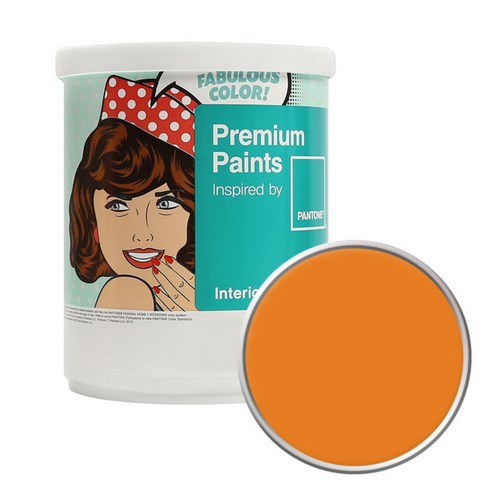 노루페인트 팬톤 내부용 실내벽면 무광 페인트 1L, 16-1164 Orange Pepper