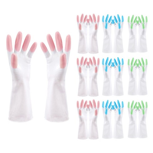 블럭마트 주방 고무장갑, 랜덤 발송, 대(L), 10개