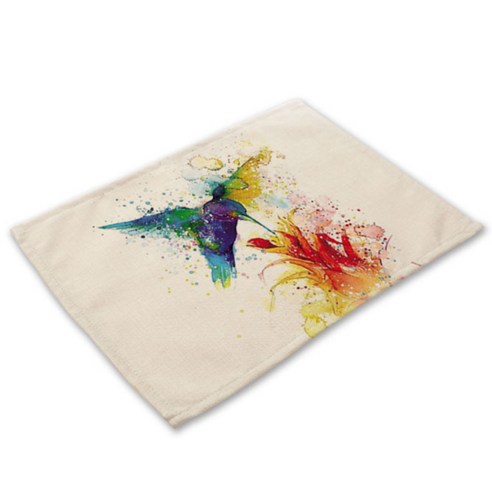 아울리빙 일러스트 칼라 새 식탁매트, M, 42 x 32 cm