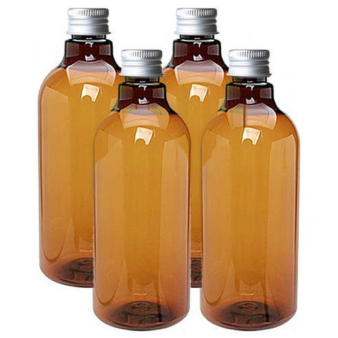 병도매닷컴 DN500 갈색 음료용기 알루미늄 실버캡, 500ml, 4개