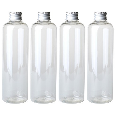 병도매닷컴 DT300 투명 음료용기 알루미늄 실버캡, 300ml, 4개