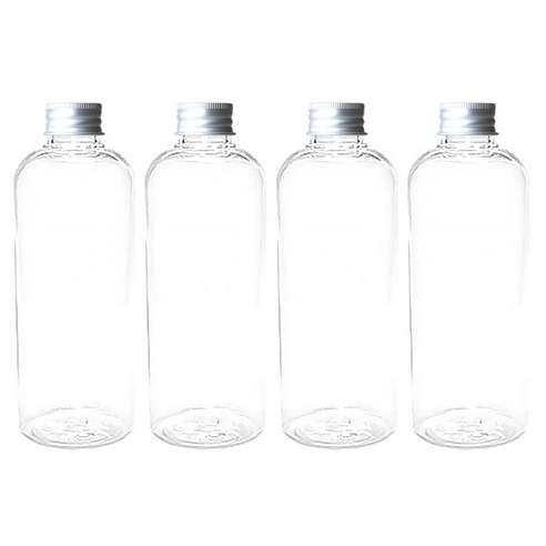 병도매닷컴 DT400 투명 음료용기 알루미늄 실버캡, 400ml, 4개