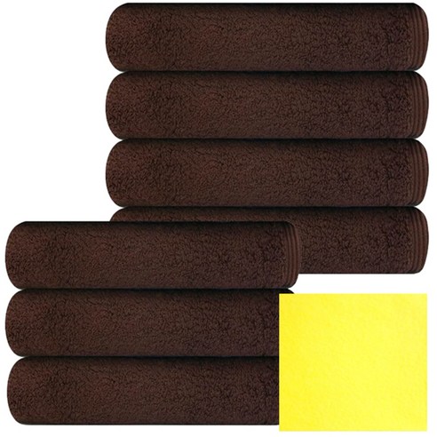 송월타월 헤비무지 수건 190g x 7p + 독일행주 랜덤 발송, 진갈색, 1세트