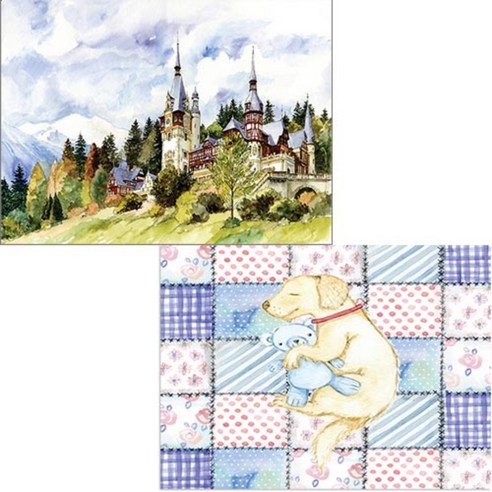 벨라 실리콘 식탁매트 2p 낮잠 세트, 낮잠, 풍경, 385 x 285 mm, 두께 1mm