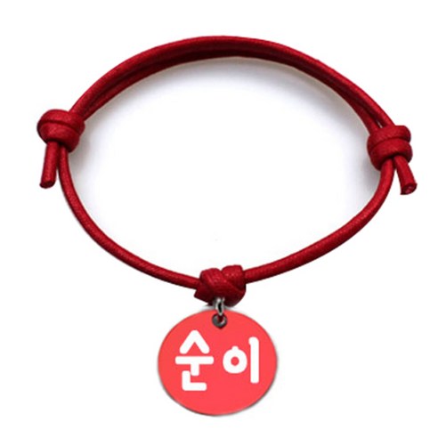 펫츠룩 굿모닝 레드 반려동물 목걸이 S + 알미늄원형 팬던트 M, 레드(순이), 1개