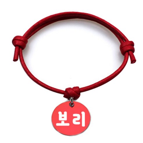 펫츠룩 굿모닝 레드 반려동물 목걸이 S + 알미늄원형 팬던트 M, 레드(보리), 1개