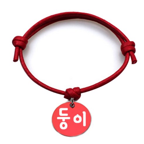 펫츠룩 굿모닝 레드 반려동물 목걸이 S + 알미늄원형 팬던트 M, 레드(둥이), 1개