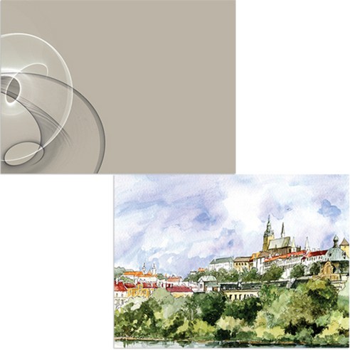 벨라 실리콘 식탁매트 도시풍경1 세트, 도시풍경1, 여백, 385 x 285 mm