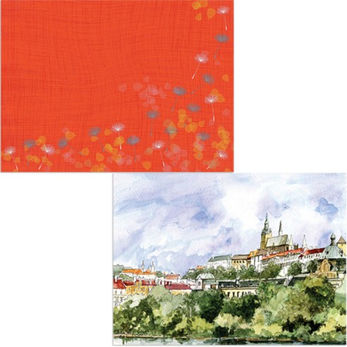 벨라 실리콘 식탁매트 도시풍경1 세트, 도시풍경1, 민들레홀씨, 385 x 285 mm