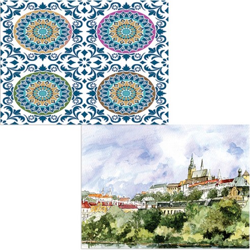 벨라 실리콘 식탁매트 도시풍경1 세트, 도시풍경1, 황홀, 385 x 285 mm