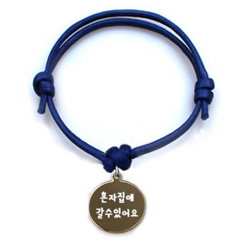 애드봉 펫츠룩 굿모닝 블루 반려동물 목걸이 S + 메탈원형 팬던트 M, 골드(혼자집에갈수있어요), 1개