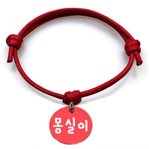 펫츠룩 반려동물 굿모닝 레드 목걸이 S + 알미늄 원형 팬던트 S, 레드(몽실이), 1개