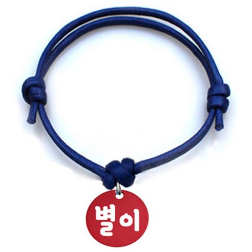 펫츠룩 굿모닝 블루 반려동물 목걸이 S + 알미늄원형 팬던트 M, 레드(별이), 1개