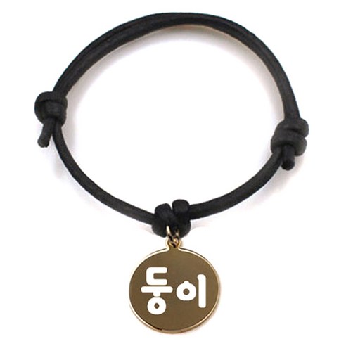 펫츠룩 굿모닝 블랙 반려동물 목걸이 S + 메탈 원형 팬던트 S, 골드(둥이), 1개