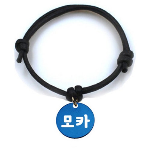 펫츠룩 굿모닝 블랙 반려동물 목걸이 S + 알미늄원형 팬던트 M, 블루(모카), 1개