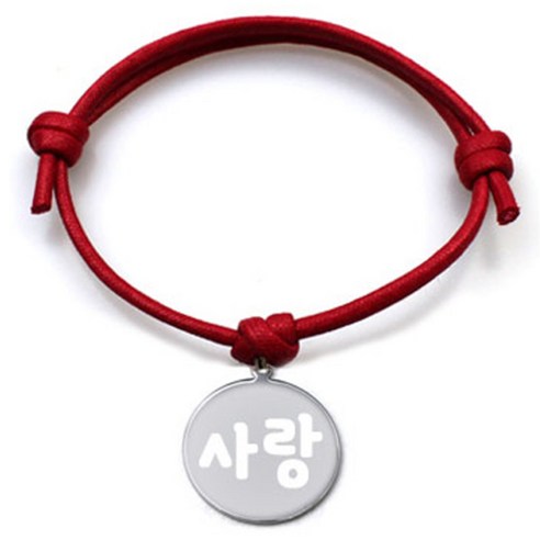 펫츠룩 굿모닝 레드 반려견 목걸이 M + 메탈원형 팬던트 S, 실버(사랑), 1개