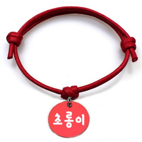 펫츠룩 굿모닝 레드 반려동물 목걸이 M + 알미늄 원형 팬던트 S, 레드(초롱이), 1개