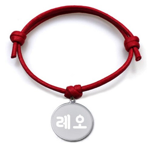 펫츠룩 굿모닝 레드 반려동물 목걸이 M + 메탈원형 팬던트 M, 실버(레오), 1개