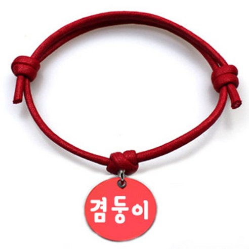 펫츠룩 굿모닝 레드 반려동물 목걸이 M + 알미늄 원형 팬던트 S, 레드(겸둥이), 1개