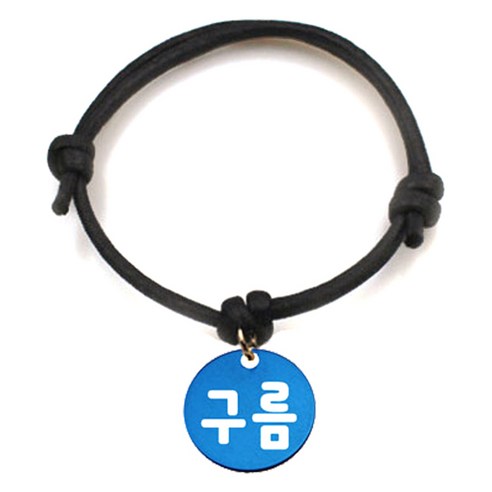펫츠룩 굿모닝 블랙 반려동물 목걸이 S + 알미늄원형 팬던트 S, 블루(구름), 1개