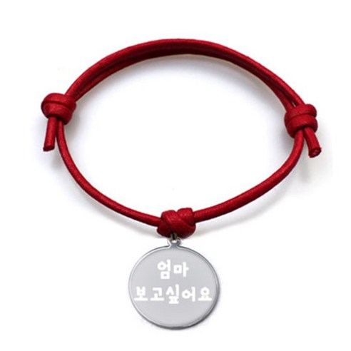 펫츠룩 굿모닝 레드 반려동물 목걸이 S + 메탈원형 팬던트 M, 실버(엄마보고싶어요), 1개