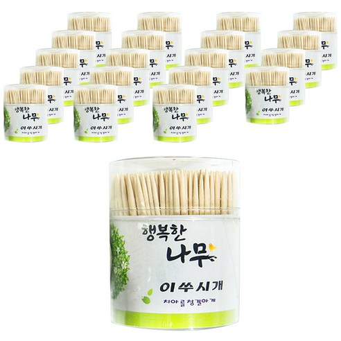 투고팩 제이씨코리아 행복한 나무 양면 이쑤시개, 470개입, 20개