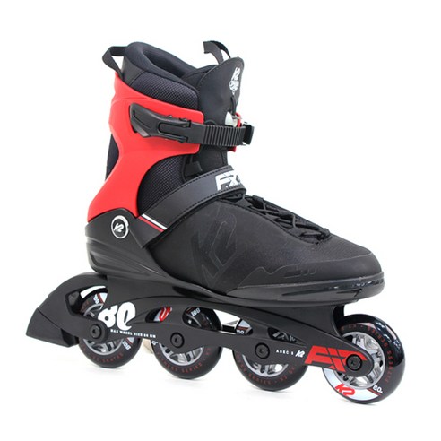 K2 FIT 80 PRO 성인용 인라인스케이트, 블랙 + 레드