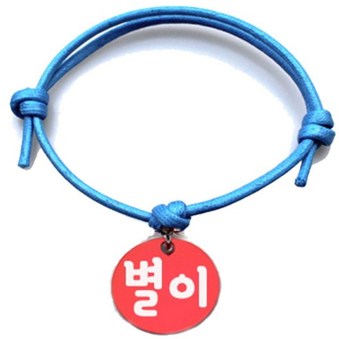펫츠룩 굿모닝 블루 반려동물 목걸이 M + 원형 팬던트 M, 별이(레드), 1개