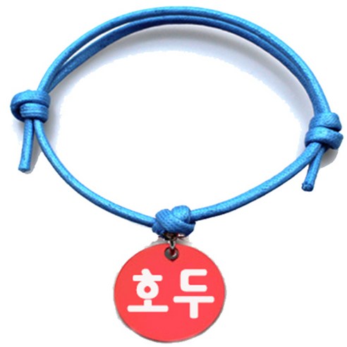 펫츠룩 굿모닝 블루 반려동물 목걸이 M + 알미늄원형 팬던트 S, 레드(호두), 1개