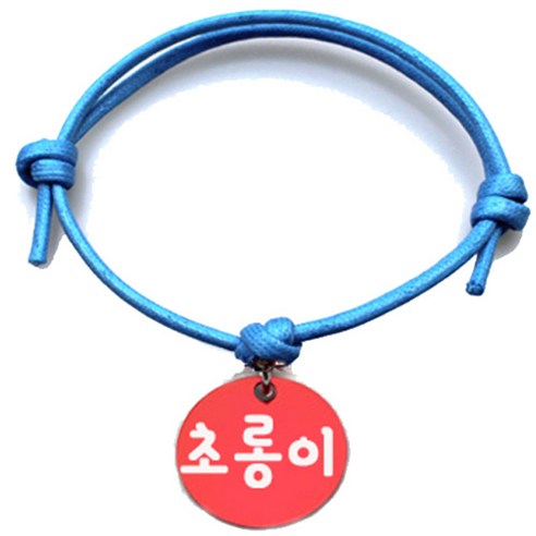펫츠룩 굿모닝 블루 반려동물 목걸이 M + 알미늄원형 팬던트 S, 레드(초롱이), 1개