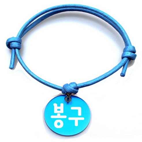 펫츠룩 굿모닝 블루 반려동물 목걸이 M + 알미늄원형 팬던트 S, 블루(봉구), 1개