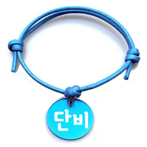 펫츠룩 굿모닝 블루 반려동물 목걸이 M + 알미늄원형 팬던트 S, 블루(단비), 1개