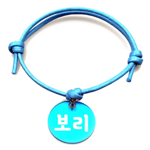 펫츠룩 굿모닝 블루 반려동물 목걸이 M + 알미늄원형 팬던트 M, 블루(보리), 1개