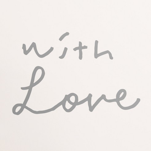1AM 캘리그라피 인테리어 포인트 스티커 with Love, 은색